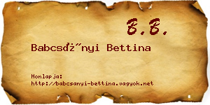 Babcsányi Bettina névjegykártya