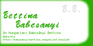 bettina babcsanyi business card