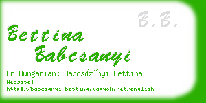 bettina babcsanyi business card